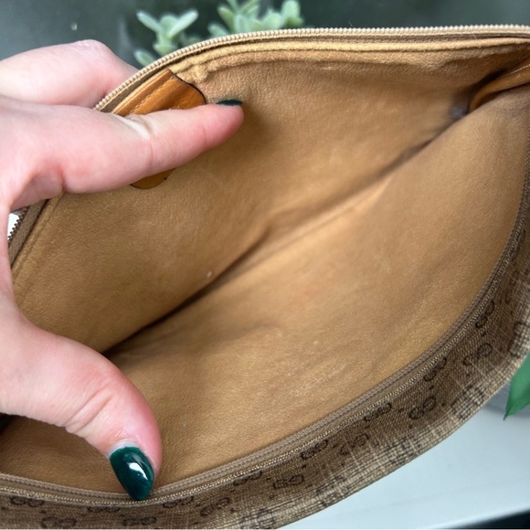 Gucci Vintage Beige Canvas Zip Clutch Pouch - Picture 9 of 14